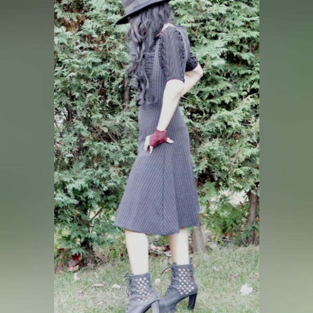 Steampunk Long Vest- Pinstripe